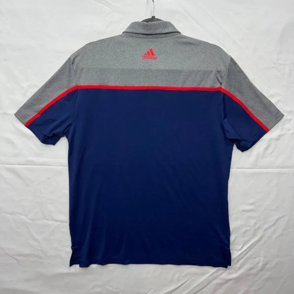 ADIDAS GOLF Mens USA OLYMPIC Block Short Sleeve Polo Shirt Dark Blue Size M